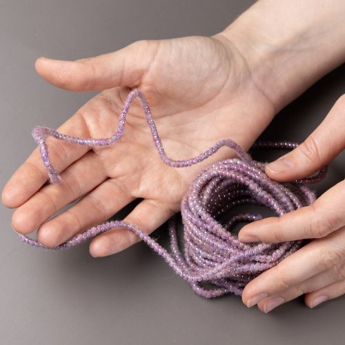 Prodotto Cordoncino di lana con filo rosa e oro, 5 m x 5 mm con filo, per decorazioni e lavori artigianali