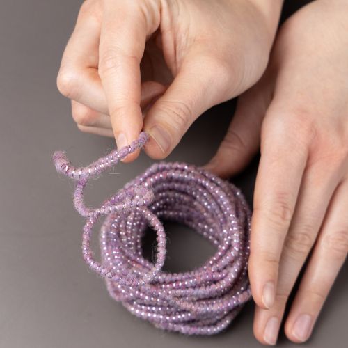 Prodotto Cordoncino di lana con filo rosa e oro, 5 m x 5 mm con filo, per decorazioni e lavori artigianali