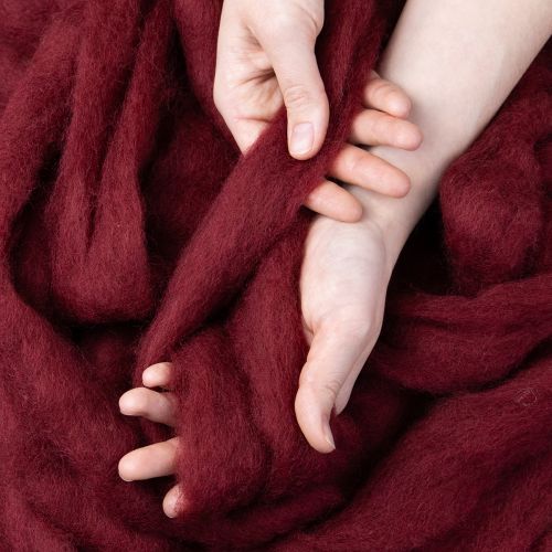 Cordoncino di lana, lana decorativa, rosso scuro, nastro di lana da 10 m per fiori e artigianato | Floristik24.it