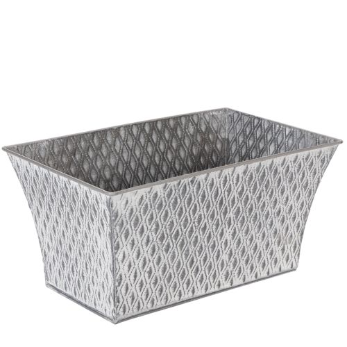 Ciotola in zinco con motivo a rombi, 30 cm × 18 cm, altezza 15 cm. acquistare | Floristik24.it