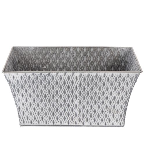 Ciotola in zinco con motivo a rombi, 30 cm × 18 cm, altezza 15 cm. | Floristik24.it
