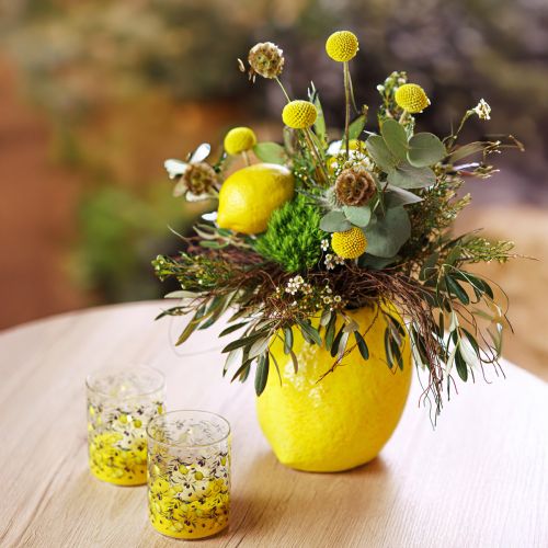 Prodotto Vaso limone vaso in ceramica giallo limone mediterraneo H19cm