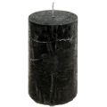 Floristik24 Candele nere candele a colonna in tinta unita 50x100mm 4 pz
