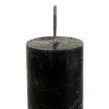 Floristik24 Candele in stick candele nere tinte 34×240mm 4pz