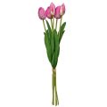 Floristik24 Decorazione tulipani rosa Real Touch Fiori artificiali Primavera 49 cm 5 pezzi