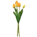 Floristik24 Decorazione tulipani gialli arancioni Real Touch Fiori artificiali 49 cm 5 pezzi