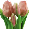 Floristik24 Tulipani artificiali in vaso Tulipani Fiori artificiali pesca 22 cm