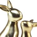Floristik24 Coniglietti pasquali mamma coniglietto in ceramica dorata 20/13 cm set da 2