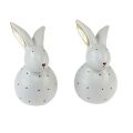 Floristik24 Figure decorative coniglietto pasquale conigli con motivo a pois 13 cm 2 pezzi