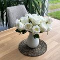 Rose artificiali in mazzo bianche 30 cm 8 pz | Floristik24.it