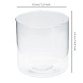 Floristik24 Vaso in vetro cilindro in vetro vaso per fiori decorazione in vetro H15cm Ø15cm