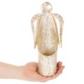 Portacandele a forma di angelo, decorazione festiva dorata, 27 cm | Floristik24.it