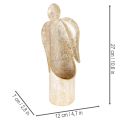Portacandele a forma di angelo, decorazione festiva dorata, 27 cm | Floristik24.it