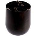 Floristik24 Vaso da fiori in metallo a cesto sospeso da appendere marrone 22/20/16,5 cm set da 3