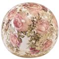 Floristik24 Sfera in ceramica con motivo rosa decorativo in ceramica terracotta 12 cm