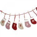 Floristik24 Calendario dell&#39;Avvento per riempire il calendario di Natale calze rosse 2m