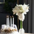Fiore di amarillide artificiale, bianco, con stelo, Avvento e Natale, 50 cm | Floristik24.it