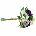 Floristik24 Mazzo con anemoni e rose Viola, crema 30 cm