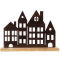 Decorazione per fila di case, in metallo con base in legno, 30 cm | Floristik24.it