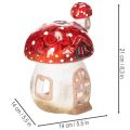 Casetta decorativa a forma di fungo per lumino, dipinta a mano con torretta, 21 cm | Floristik24.it