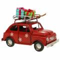 Floristik24 Auto di Natale con pacchi rossa L11cm