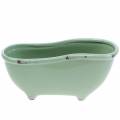 Floristik24 Vasca da bagno decorativa in ceramica grigio, verde assortito 22cm x 10cm H10cm set di 3