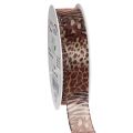 Floristik24 Nastro decorativo, stampa animalier, motivo leopardato, nastro regalo, larghezza 25 mm, lunghezza 20 m