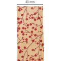 Rami decorativi in nastro con bacche rosse glitterate, 40 mm x 15 m | Floristik24.it