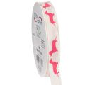 Floristik24 Nastro decorativo con motivo a bassotto, ideale come regalo, largo 15 mm e lungo 18 m.