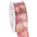 Floristik24 Nastro decorativo con motivo a foglie autunnali, largo 40 mm, lungo 15 m.