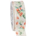 Floristik24 Nastro regalo con motivo autunnale a bacche di rosa canina e foglie, 40 mm x 18 m