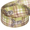 Nastro decorativo con testa di cervo e motivo a scacchi, 40 mm x 15 m | Floristik24.it