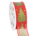 Floristik24 Nastro regalo con albero di Natale e stelle, 40 mm, 15 m