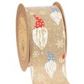Floristik24 Nastro decorativo con gnomi natalizi su nastro di juta, motivo invernale, 60 mm x 10 m