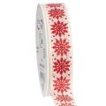 Floristik24 Nastro decorativo con fiocchi di neve, per confezioni regalo, tema invernale, 25 mm x 20 m