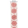 Nastro decorativo con fiocchi di neve, per confezioni regalo, tema invernale, 25 mm x 20 m | Floristik24.it