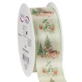 Floristik24 Nastro decorativo con motivo di cervo, bosco e fiori, 40 mm x 15 m
