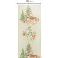 Nastro decorativo con motivo di cervo, bosco e fiori, 40 mm x 15 m | Floristik24.it