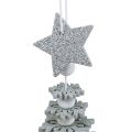Floristik24 Addobbo natalizio Albero di Natale da sospendere con campana Colore argento 29 cm