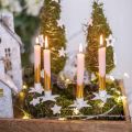 Floristik24 Portacandele per albero di Natale, stella da attaccare, decorazione per candele in metallo bianco shabby chic Ø5cm
