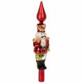 Floristik24 Puntale per albero di Natale a forma di schiaccianoci, colore rosso, 28 cm, in vero vetro.