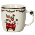 Floristik24 Tazza in ceramica con motivo natalizio, auto e regali, 9 cm