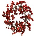 Floristik24 Ghirlanda di bacche Piante artificiali rosse Natale rosso Ø20cm