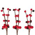 Floristik24 Ramo artificiale con bacche rosse, 15 cm, 6 pezzi