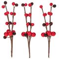 Ramo artificiale con bacche rosse, 15 cm, 6 pezzi | Floristik24.it