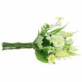 Floristik24 Bouquet primaverile con bellis e giacinto artificiale bianco, giallo 25cm