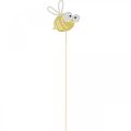 Floristik24 Ape come spina, primavera, decorazione da giardino, ape in metallo giallo, bianco L54cm 3pz