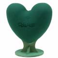Floristik24 Cuore in schiuma floreale 3D con piede in schiuma floreale verde 30 cm x 28 cm