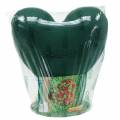 Floristik24 Cuore in schiuma floreale 3D con piede in schiuma floreale verde 30 cm x 28 cm