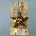 Floristik24 Insegna natalizia in betulla con stella LED / batterie 40cm